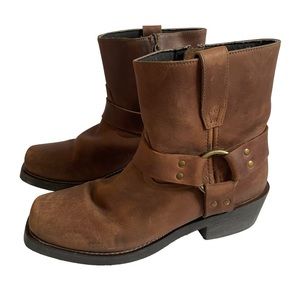 Dingo | Rev Up Leather Western Harness Motorcycle Boots Brown Mens 8.5 D Wide